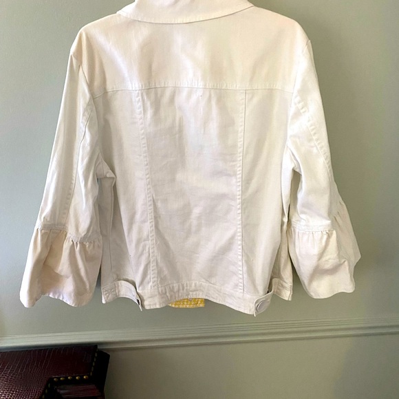 Women’s Denim Jean Jacket Style & Co S Small White EUC - Picture 2 of 4